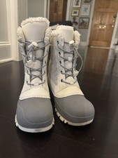 Kids' Girls Skylar Lace-Up Winter Boots All in Motion Cream Gray 2 Waterproof