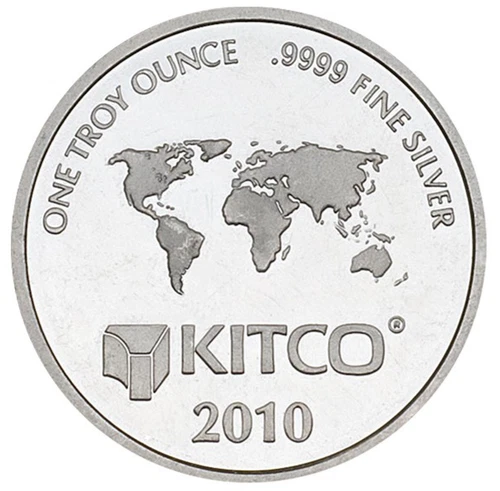 2010 Kitco Metals Mint Rare World Bullion .9999 Silver 1 Ounce Oz Art Coin Round