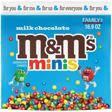 M&M’S Minis Milk Chocolate Candy 16.9oz Family Size Resealable Bag
