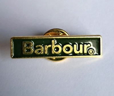 BARBOUR - Classic Pin Badge. Green Enamel - Embossed. New.
