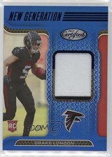 2022 Certified New Generation Jerseys Mirror Blue /99 Drake London #NGJ-DL k8q