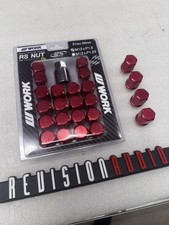 Work Wheels Rs Red 24 Pieces 12x1.5 Lightweight Lug Nuts 34mm 25g Ship Today