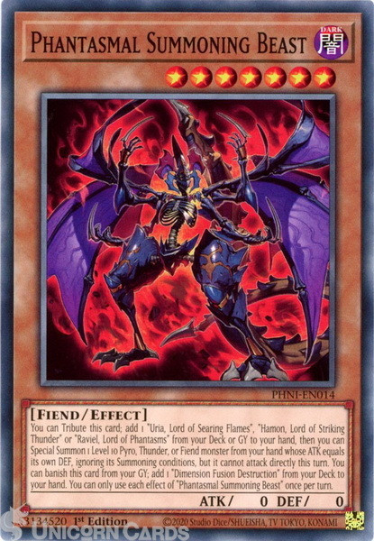 PHNI-EN014 Phantasmal Summoning Beast :: Common 1st Edition YuGiOh Card