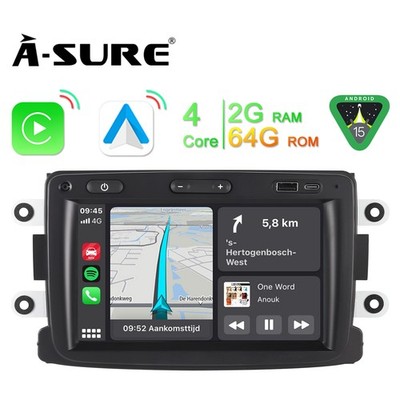 7'' 2+64GB Android 15 Autoradio CarPlay DAB für Renault Captur Dacia Duster Logan