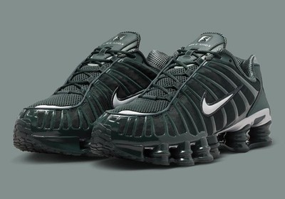 Nike Shox TL Seaweed Gunmetal Mens Green Sports Sneaker AV3595-302