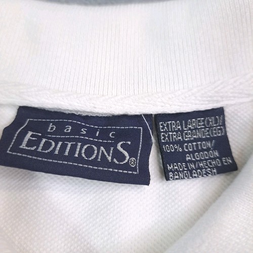 Mens Basic Editions Polo/Golf Short Sleeve Pullover Shirt White 100% Cotton XL - Picture 5 of 12