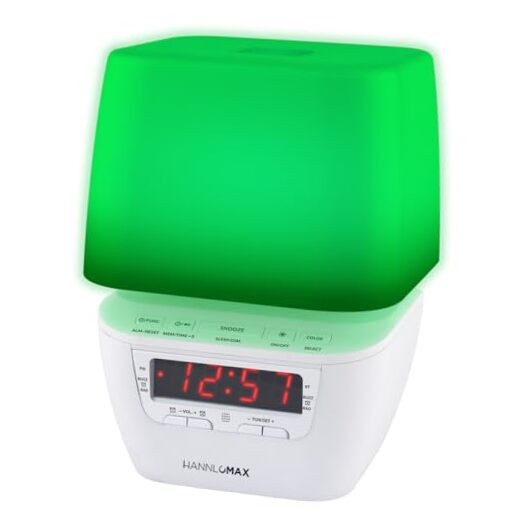 HX-157CR LED Wake-Up Alarm Clock with FM Radio and Auto Time Sync-image