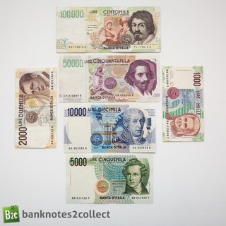ITALY: Set of 6 Italian Lira Banknotes.