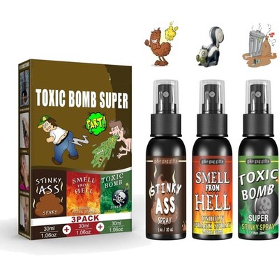 Stinkspray 3 Stück Extrastark Furz-Spray mit 30ml für Aprilscherz Erwachsene