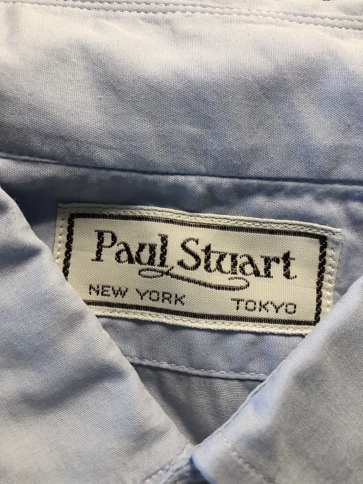 Винтажная рубашка Paul Stuart синий очень большой платье карьера французский манжеты США - Изображение 4 из 4