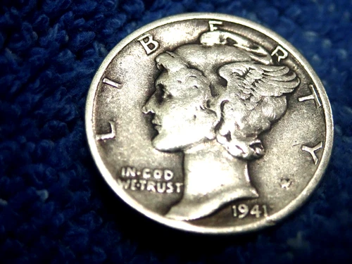 SILVER  MERCURY DIME: SCARCE 1941-P IN FINE CONDITION!