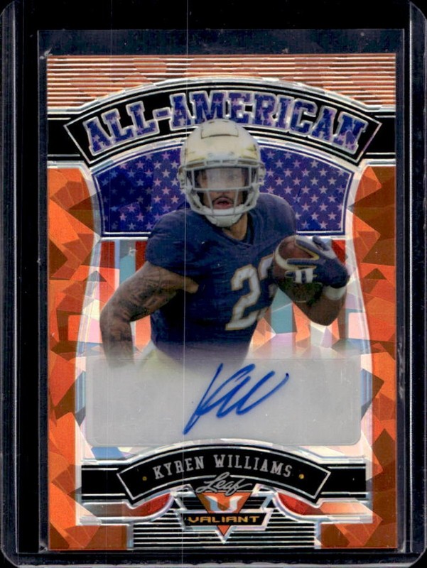 2022 Leaf Valiant Kyren Williams All American Auto Orange Crystal RC #/20