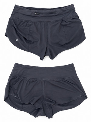 Lululemon Find Your Pace Running Shorts Women's 6 Dark Grey Split Hem Reflective