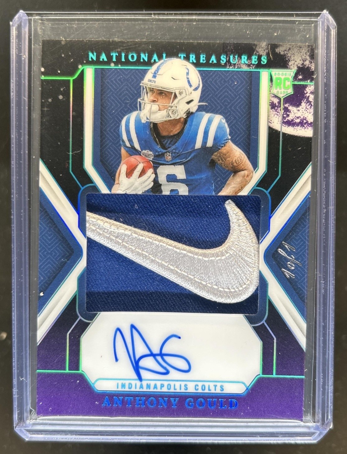2024 National Treasures Anthony Gould Rookie Patch Auto RC Nike Swoosh Moon #1/1 view 1