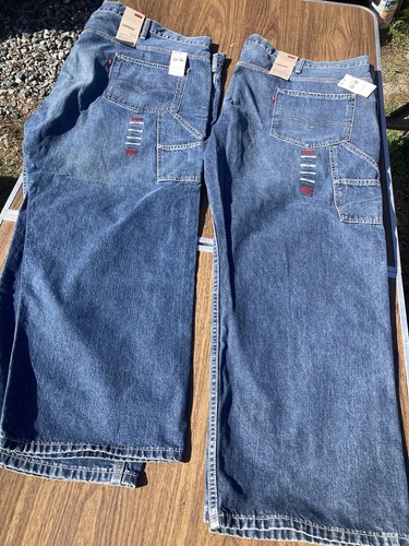 2 Pair LEVI’S Carpenter Big & Tall Blue Jeans 52” X 30”