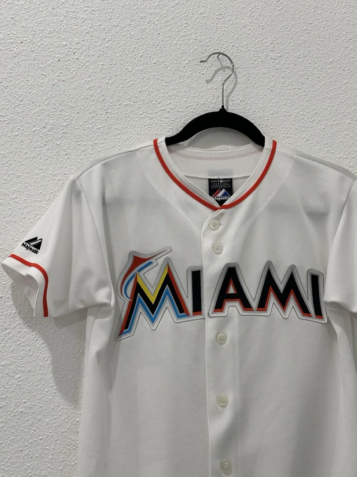 Majestuosa camiseta de béisbol vintage de los Miami Marlins para mujer grande hecha en EE. UU. Foto 3 de 4