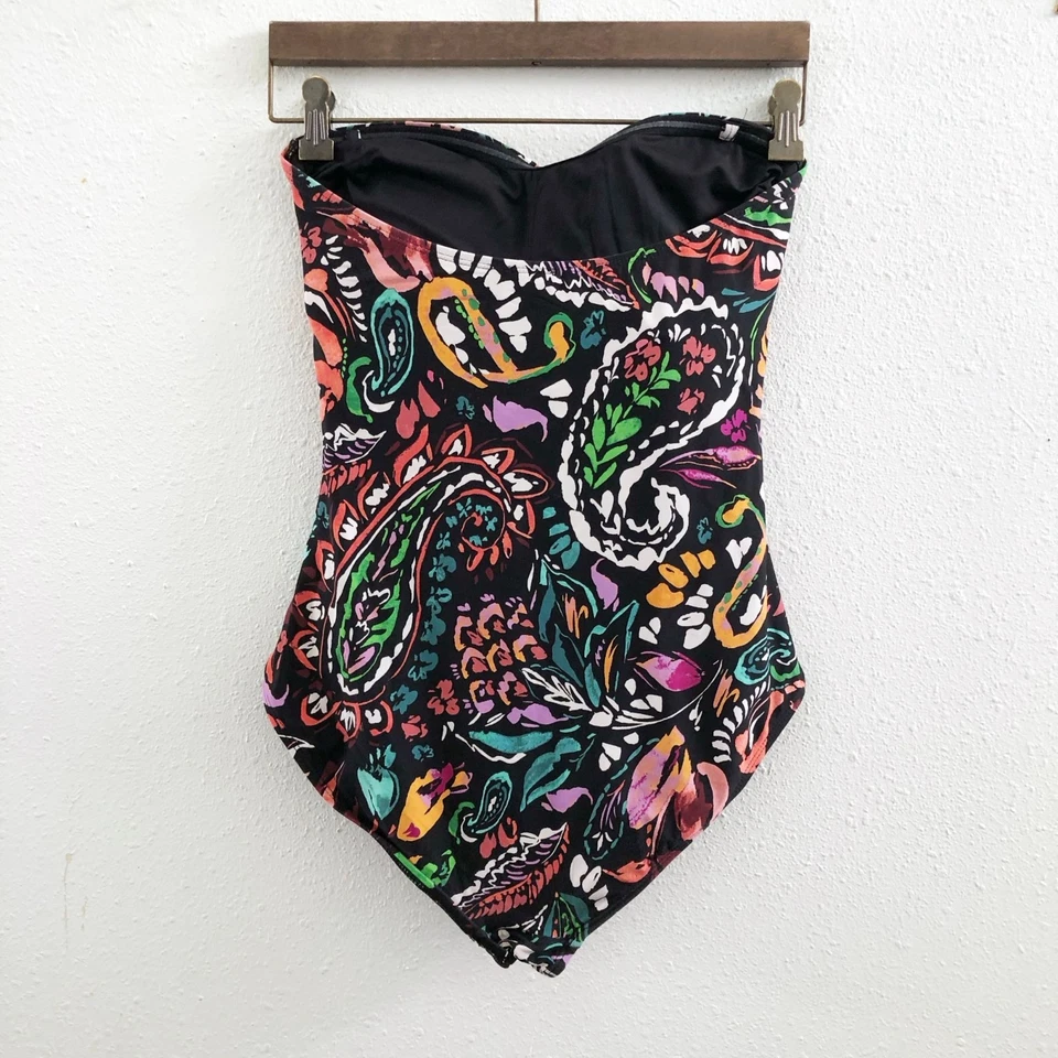 Traje de baño ANNE COLE Twist Front Paisley talla mediana Foto 2 de 4