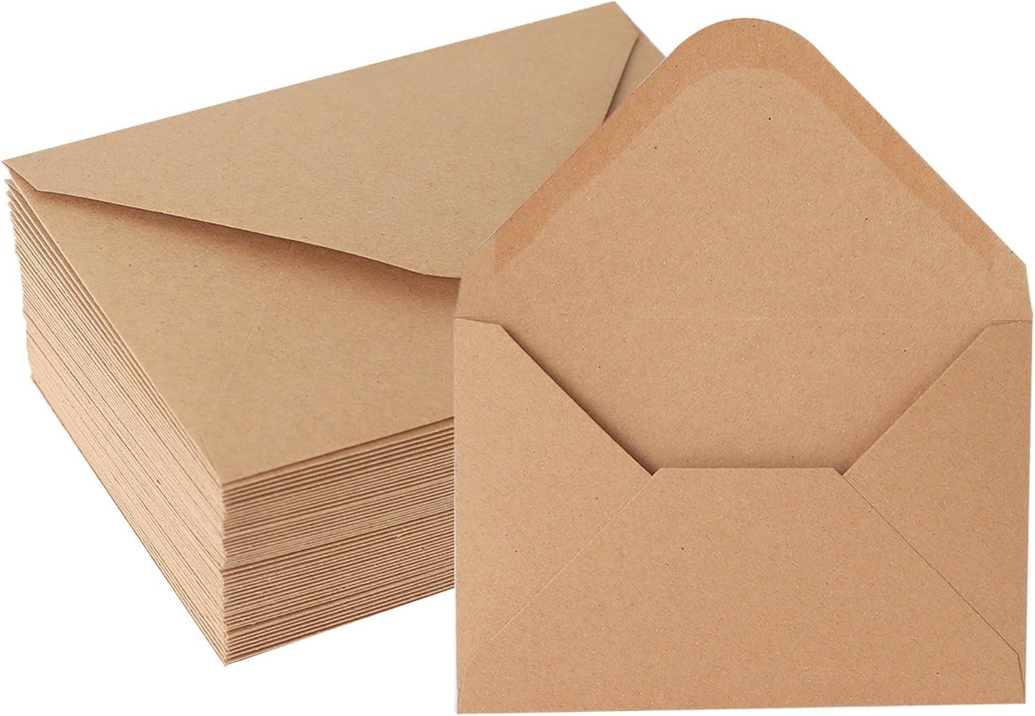 V-flap Kraft Envelopes, 50 Pack, 4 x 6 Inch, A4 4.5x6.5,