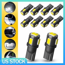 10x 194 Led Light Bulb 6000k White 168 2825 W5w T10 Replacement Bulbs Error Free