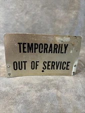Vintage 1950s Bell System Temporarily Out of Service Payphone Pay Telephone Sign