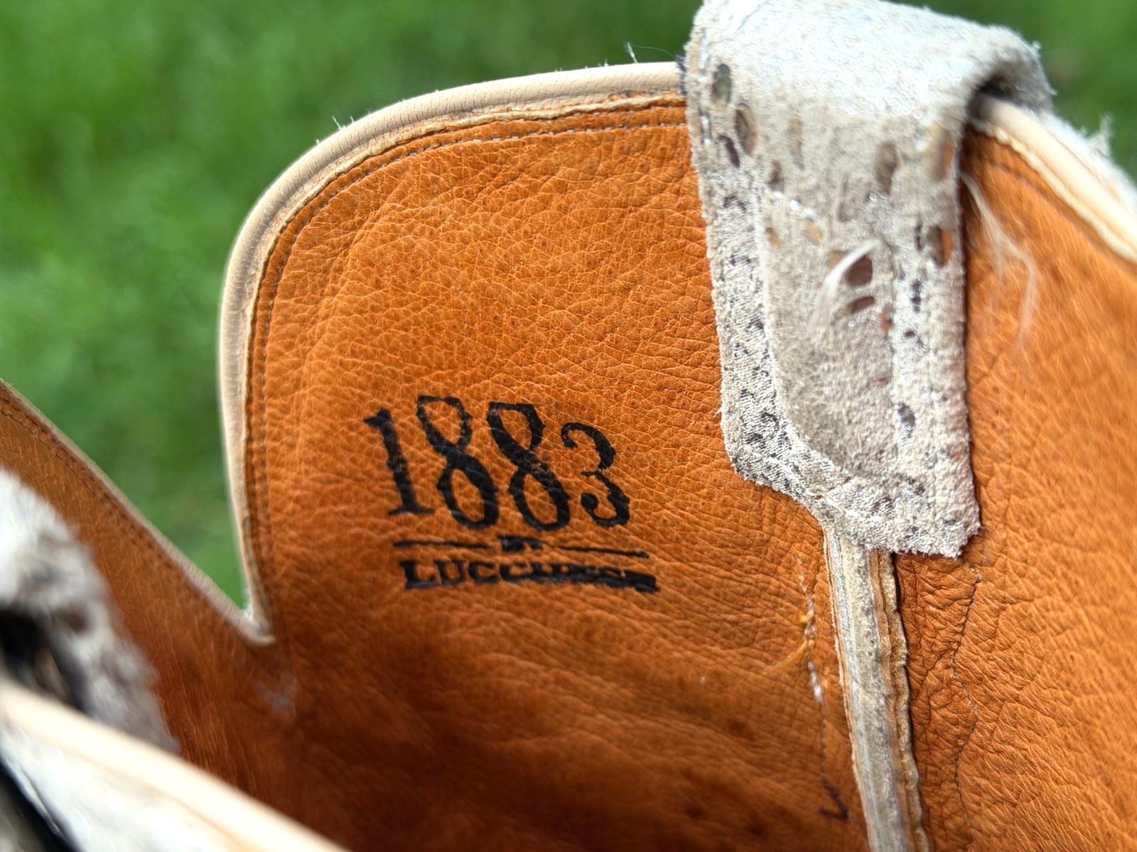 EUC Lucchese 8 B Suede Stone Python Snake Print W… - image 13