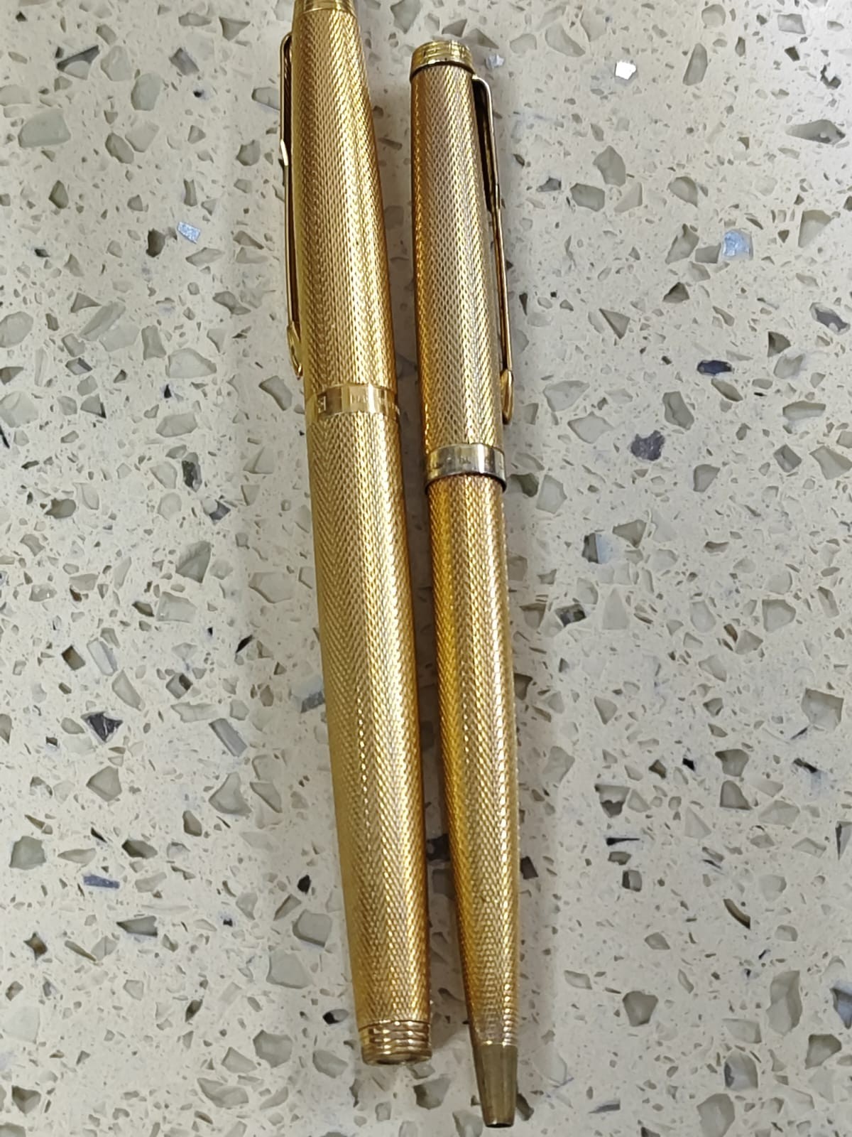 Vintage Parker 75 SET fountain 14k And Ballpoint Pen Set Gold Made in ...