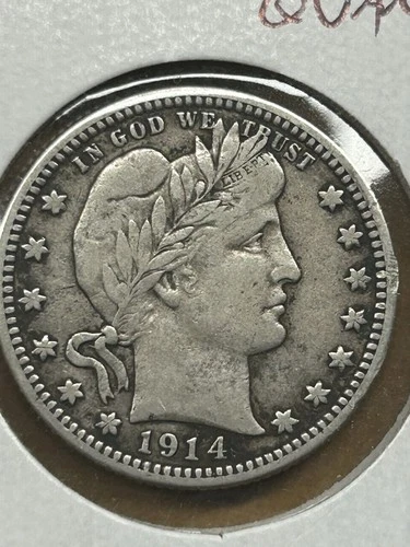1914 barber quarter VF++