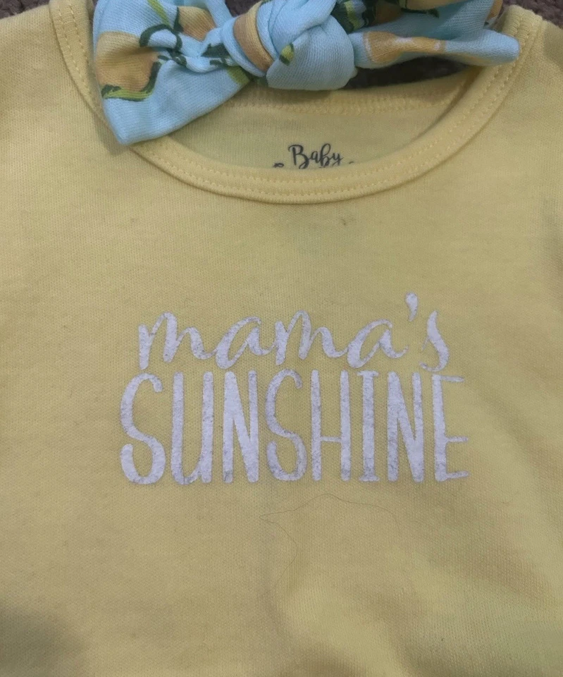 Juego de 3 piezas Baby Girl Mamas Sunshine 6M Foto 3 de 4