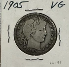 1905 US Barber SILVER Half Dollar Old US Coin! VG