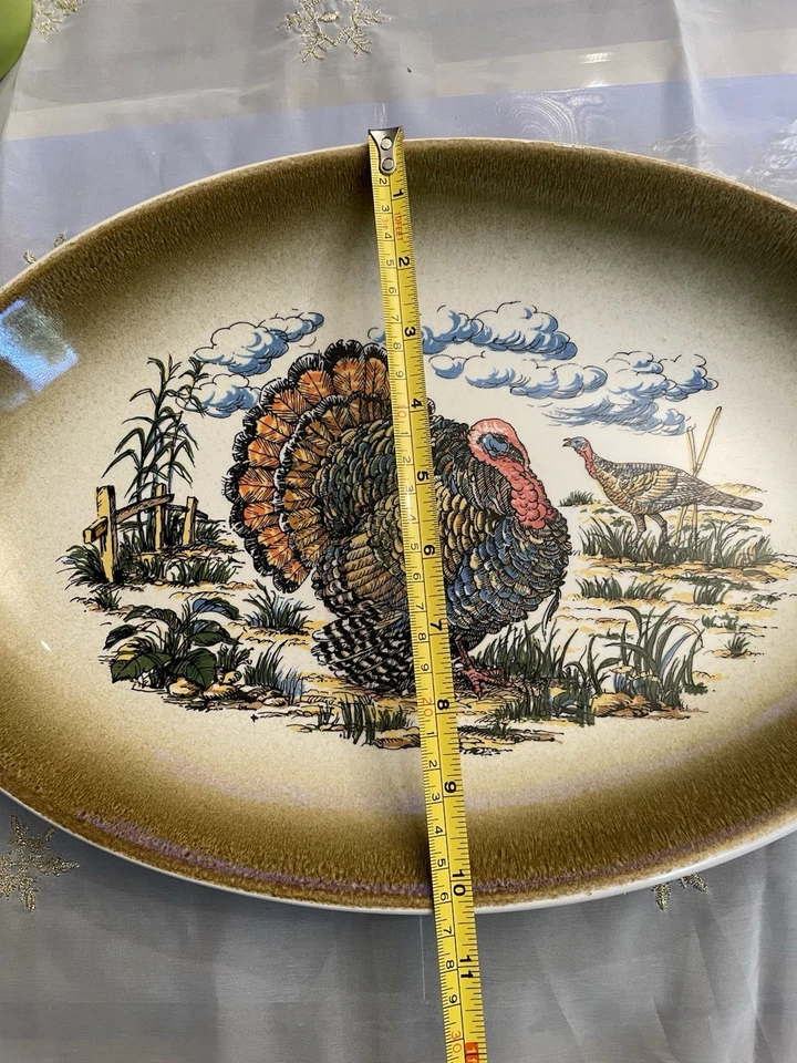 ARM Ceramica Made in Italy Thanksgiving Turkey Oval Platter 15.5” - Image 3 of 4