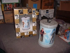 Elvis Presley Ceramic Cookie Jar Container Elvis Film Reel Graphic Rare 2001