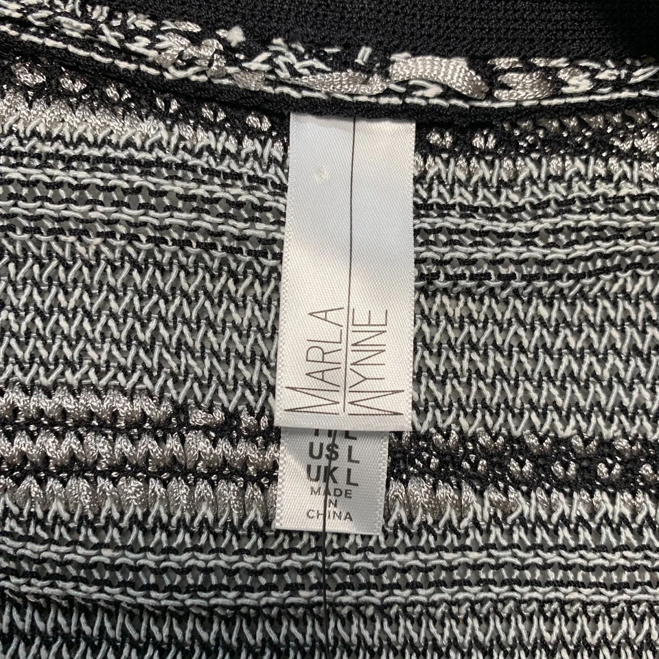 Marla Wynne 毛衣女式大号开衫上衣蓝色灰色 — 第 3/4 张图片