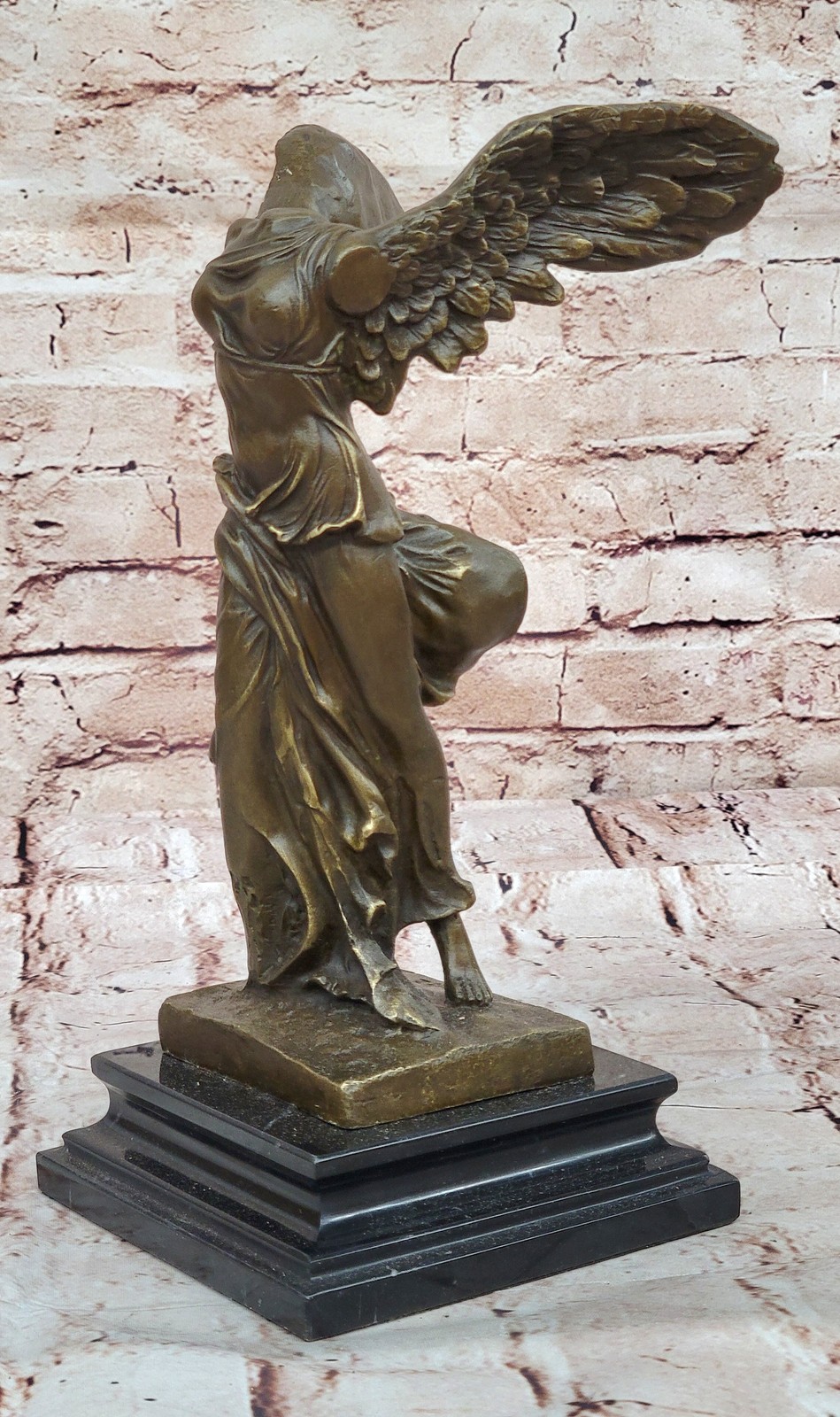 100% Bronze Winged Angel Headless Athena Greek Roman Antique Style Sculpture art