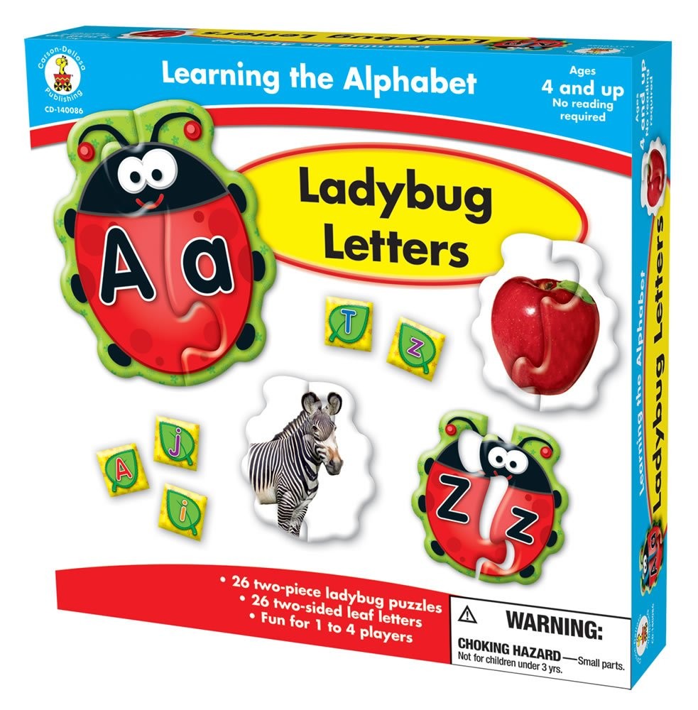 Carson Dellosa Education Lady Bug Letters Game, 26 2-Sided Ladybugs and Leave...