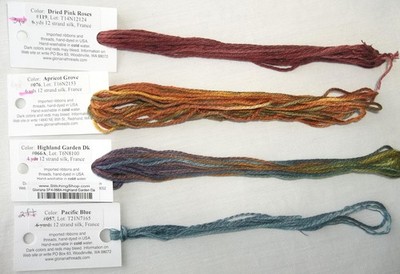 Lot of 4 Gloriana 12-Strand Silk Needlepoint Thread - New and Partials