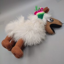 Llama Loca Real Fur Plush 10" Figure Soft Wool Stuffed Animal Toy with Hat