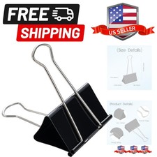 Jumbo Binder Clips 3 Inch, Black, Binder Clips Extra Large Heavy Duty for Off...