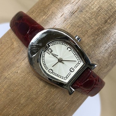 Vtg Etienne Aigner Women T125/03 Horseshoe Leather Quartz 24mm Watch 7 1/2''