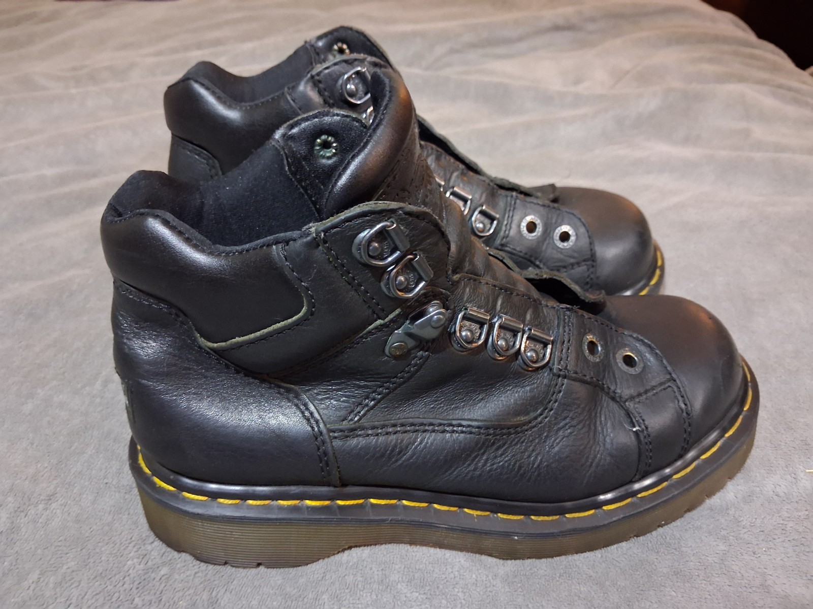 Vintage Dr Martens 8699 Punk Chunky Black Leather Bex Boots Mens Size USA 7