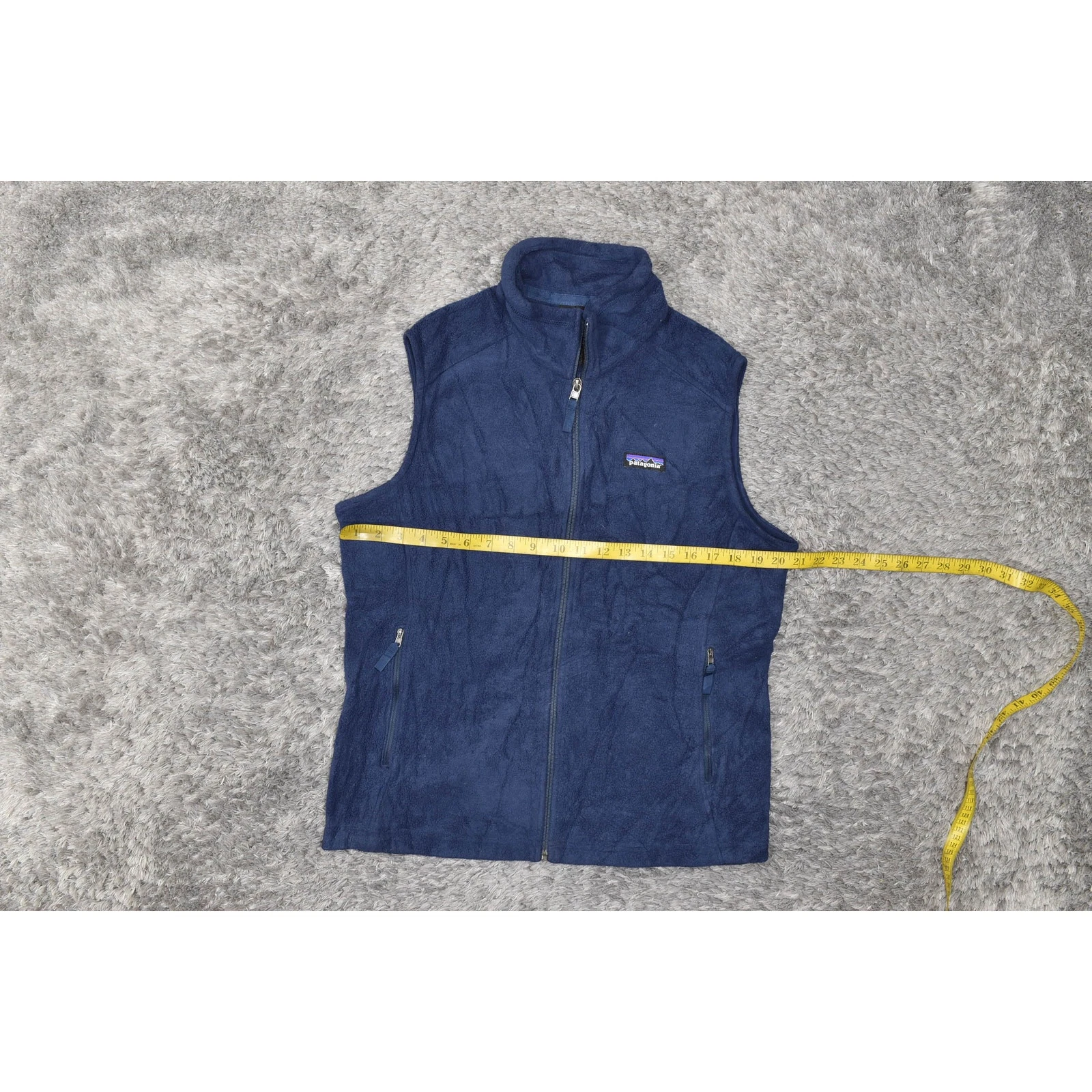 patagonia synchilla polyester full zip fleece solid logo jacket