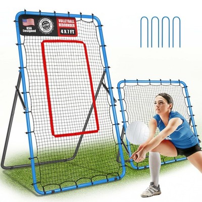2-in-1 Volleyball Rebounder Net System, Adjustable from 7x4 ft to 4x4.5 ft