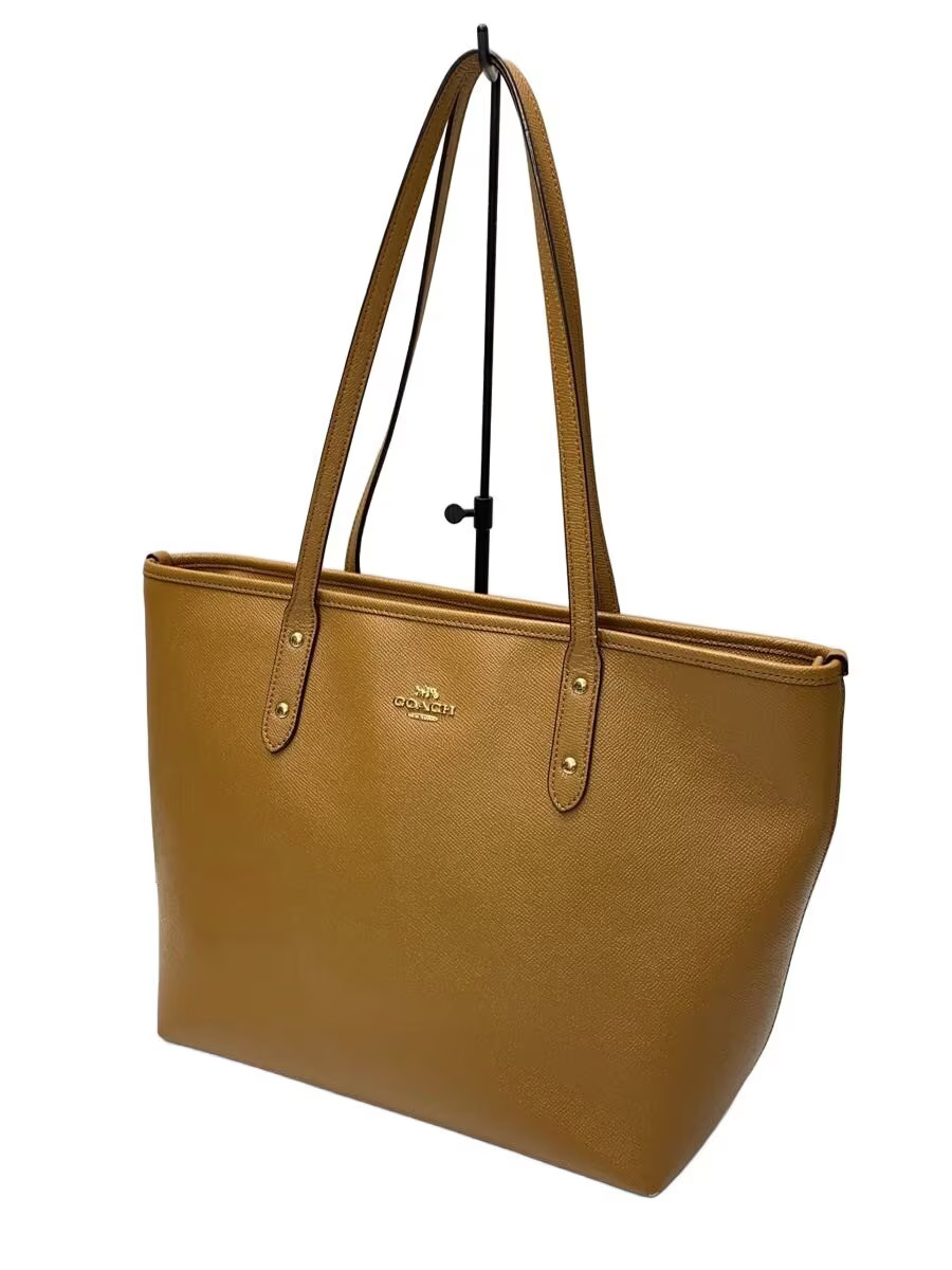 COACH Leather Tote Bag, Red BRW F58846 thumbnail 2