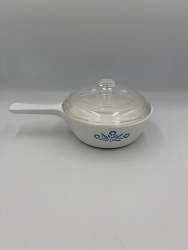 Vintage CorningWare Cornflower Blue P-81-B 1 Pint Skillet Saucepan w/ Pyrex Lid