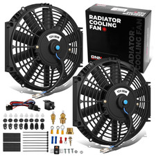 2pcs 12 Inch Universal Slim Electric Radiator Cooling Fan With Thermostat Relay