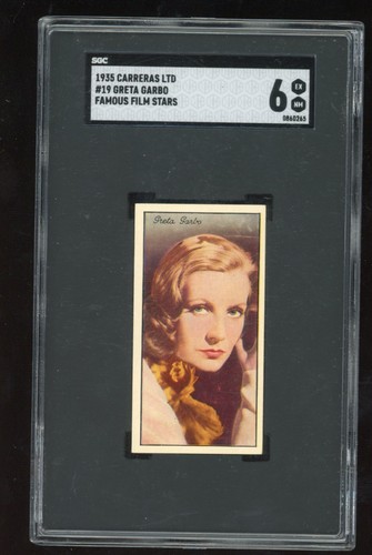 1935 Carreras Greta Garbot #19 Famous Film Star SGC 6 EX NH - Picture 1 of 2