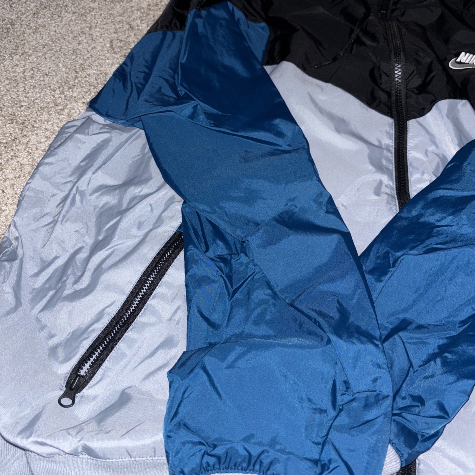 SACAI X NIKE Nike Full Zip Hoodie Jacket Uomo Taglia L Nero Tricolore Cappuccio Yankees Colori