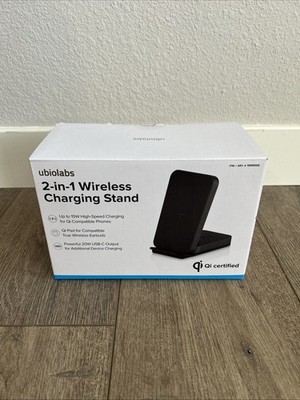 Ubiolabs 2-in-1 Wireless Charging Stand, Black