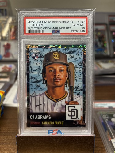 2022 Topps Chrome Platinum Anniversary CJ ABRAMS PLT TOILE CREAM/BLACK REF /10