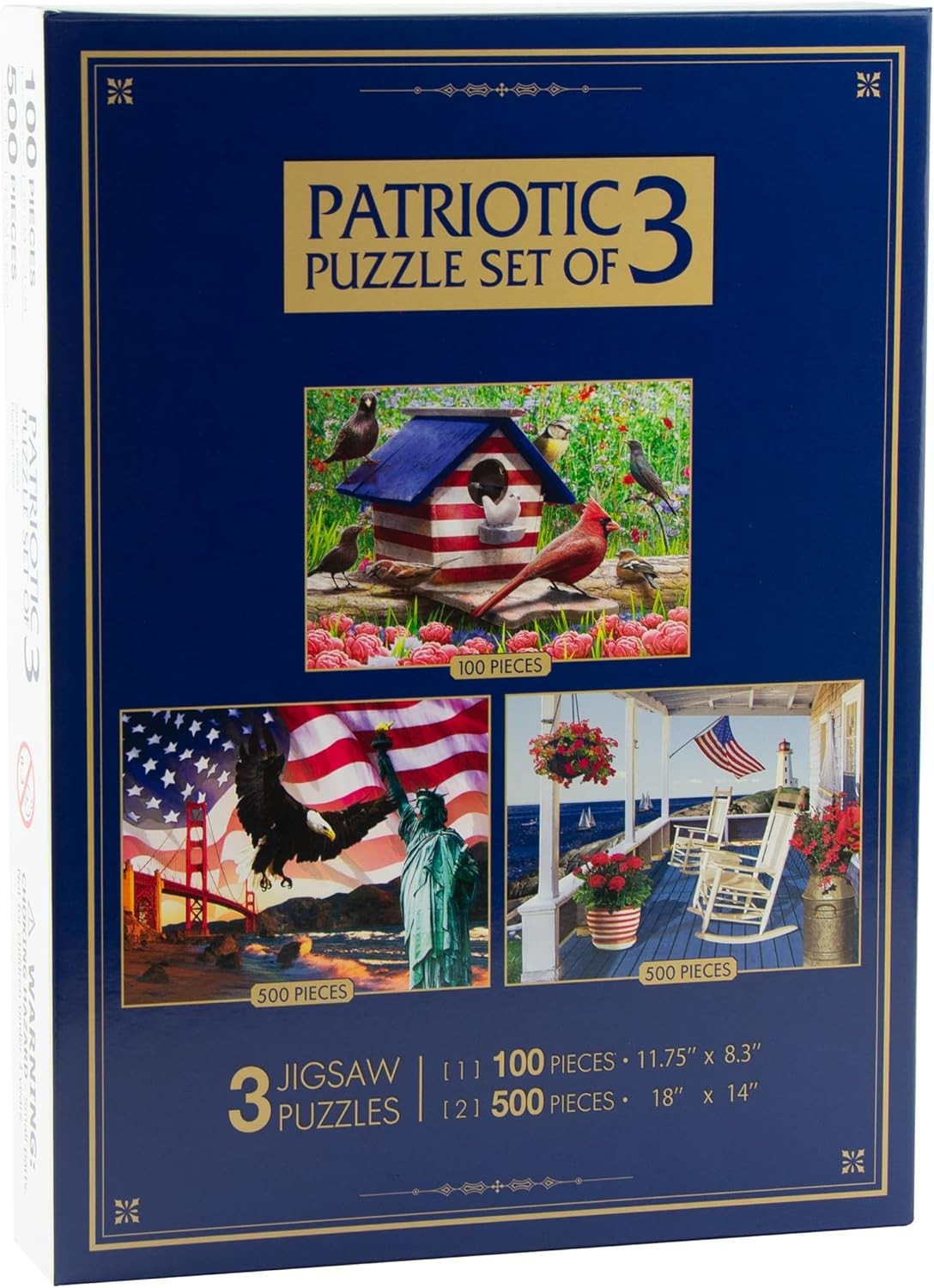 Коллекция патриотических пазлов Americana в красном белом и синем цветах набор из 3 предметов 2790₽