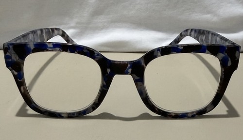 Primark +3.50 Reading Glasses Blue Tortoiseshell Chunky Square Frames 46-10-143